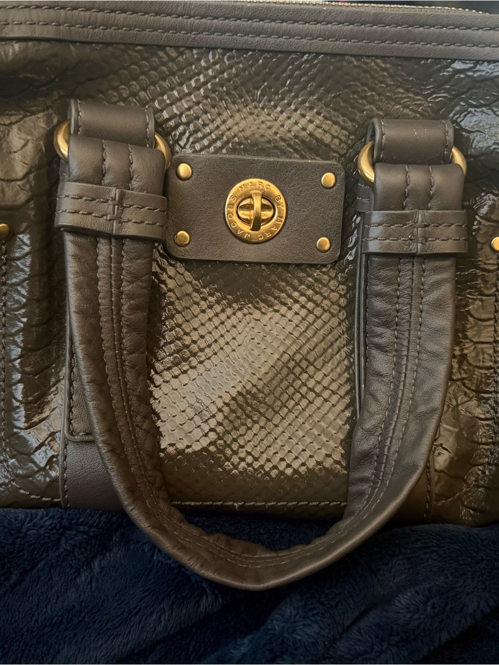 Marc Jacobs Brown Textured Leather Satchel